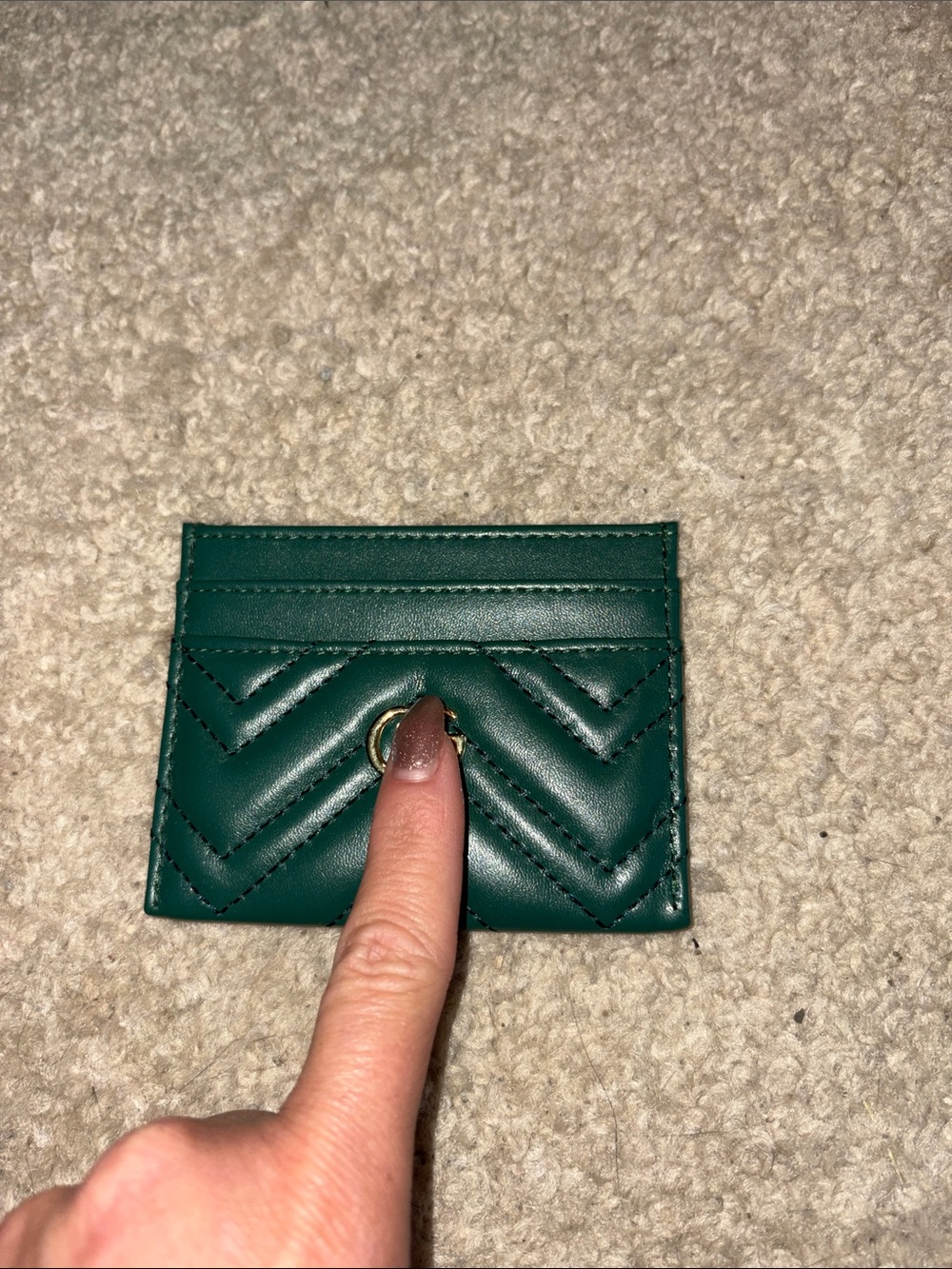 Quilted Green Card Holder